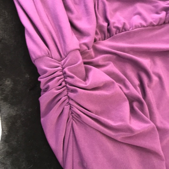 Lauren Ralph Lauren Fitted Fully Lined Ruched Gather Drop Waist Purple Dress 2 - Picture 10 of 16